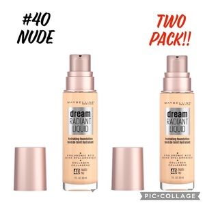 Maybelline Dream Radiant Liquid Hydrating Foundation 40 Nude 2 pack